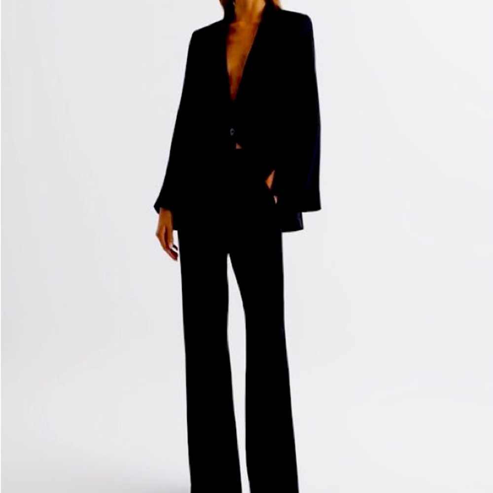 Reiss Maia single breasted split sleeve Blazer Size 10, Black, NWT